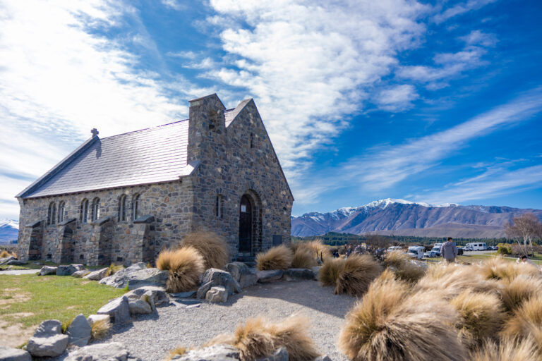 Church of the Good Shepherd - Historic stone church frames Lake Tekapo and the Southern Alps