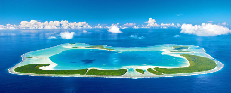 Tetiaroa from Above - Marlon Brando's private atoll reveals a perfect circle of islets surrounding a pristine lagoon
